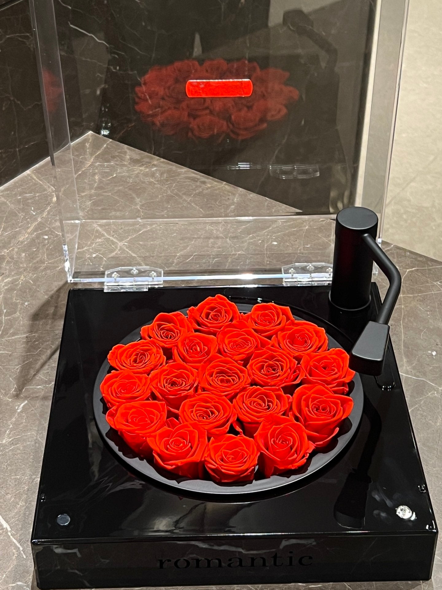 Preserved Flower Eternal Rose Romantic Bluetooth Music Box with Preserved Red Roses - I Love You Gift Birthday Gift for Girlfriend