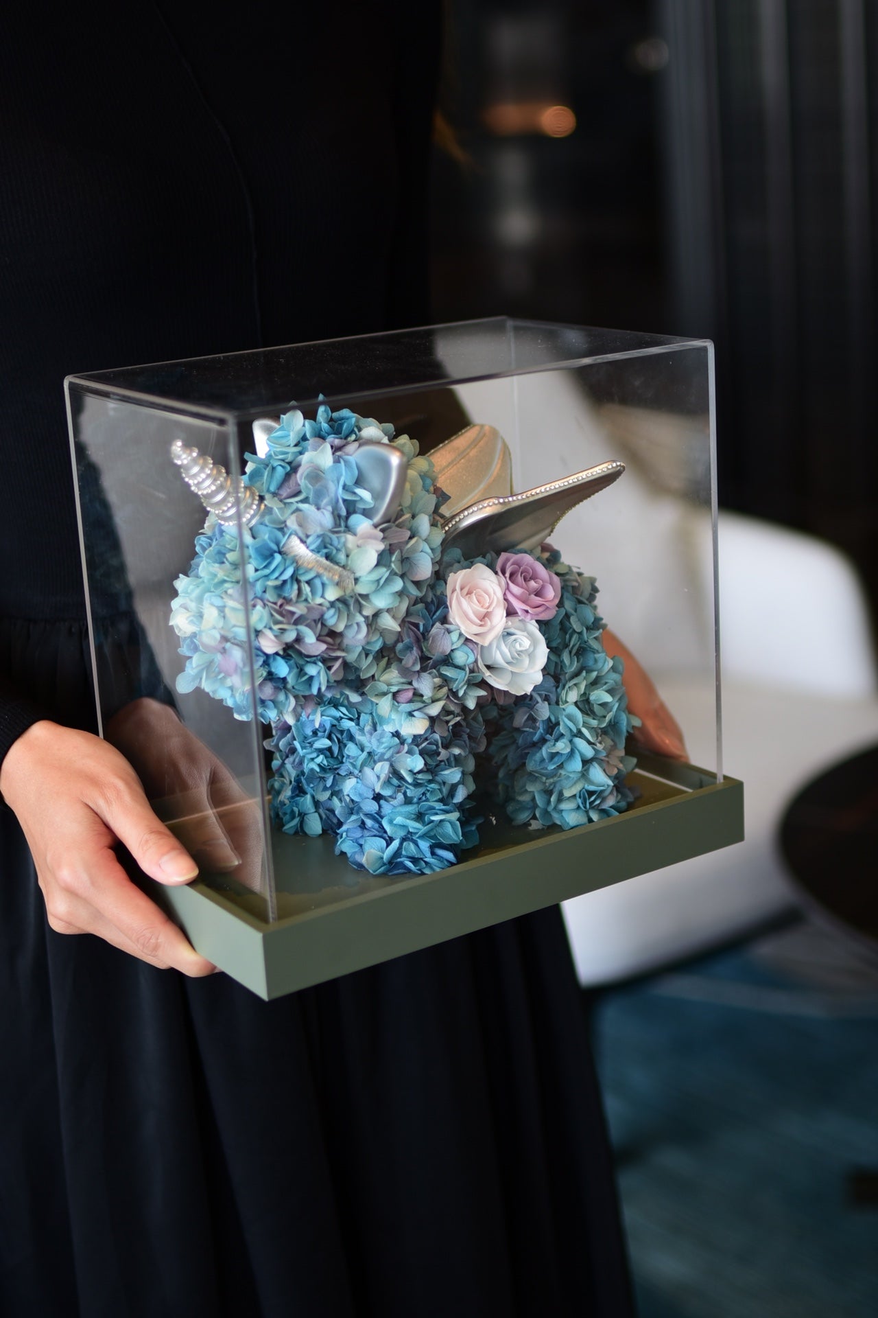 Mythical Unicorn Centerpiece with Preserved Florals - Wedding Table Decoration, Fairy Tale Theme Party