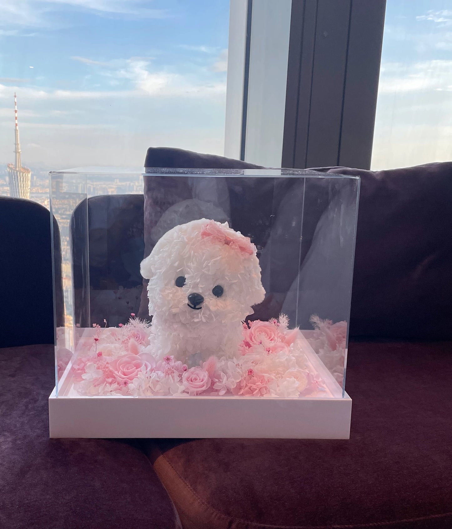 KIARA trendy garden and hydrangea puppy Mars preserved flower dog Valentine's Day gift for girlfriend