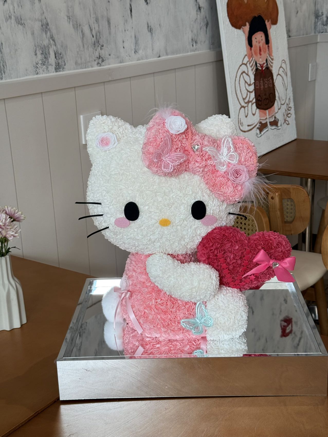 Hello Kitty Preserved Floral Plush Doll - Long-Lasting Cute Craft, Ideal for Daily & Special Occasion Gifts