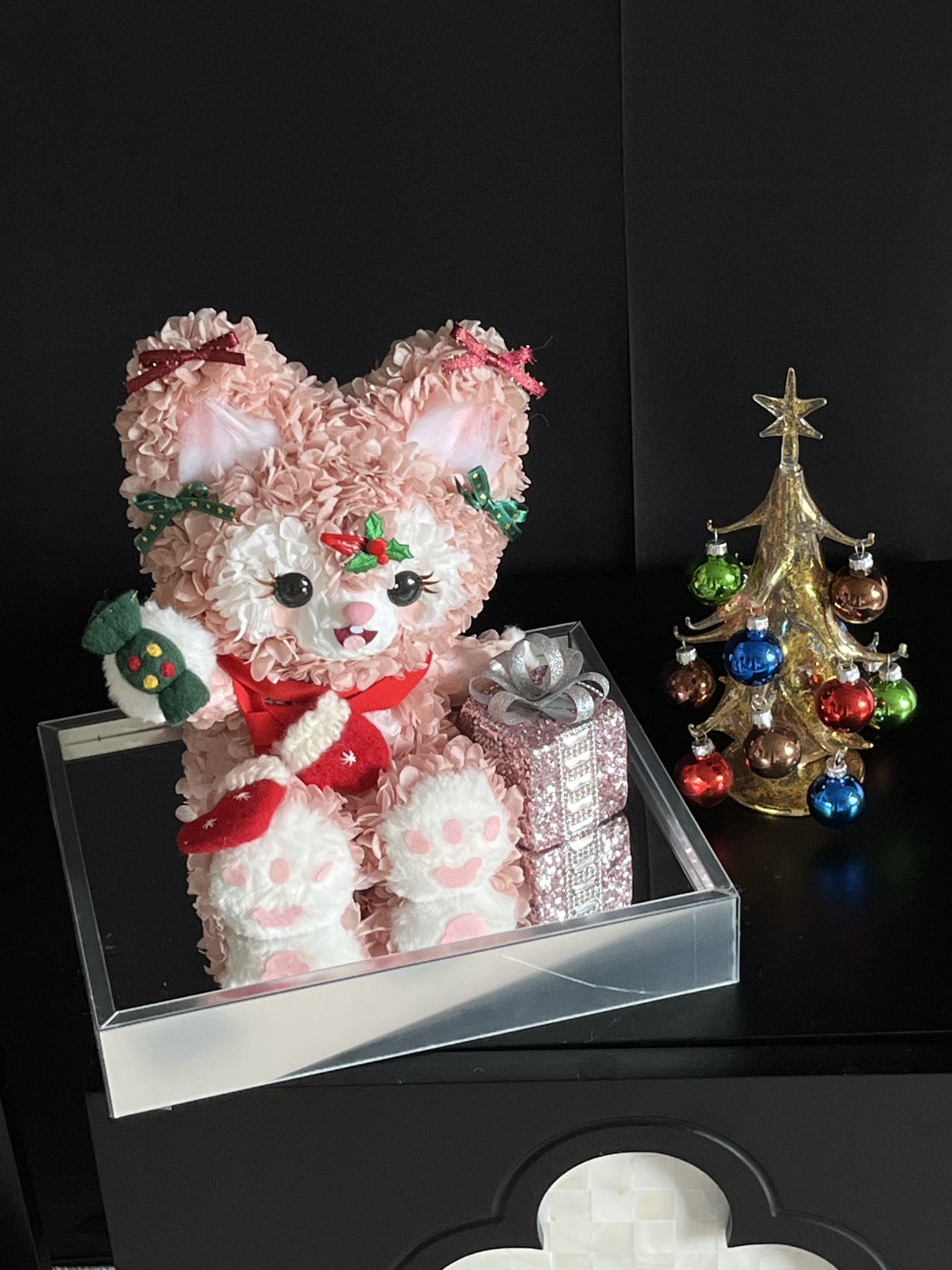 Christmas doll new doll cute Bell dog ornaments acrylic gift box for girlfriend and children gift