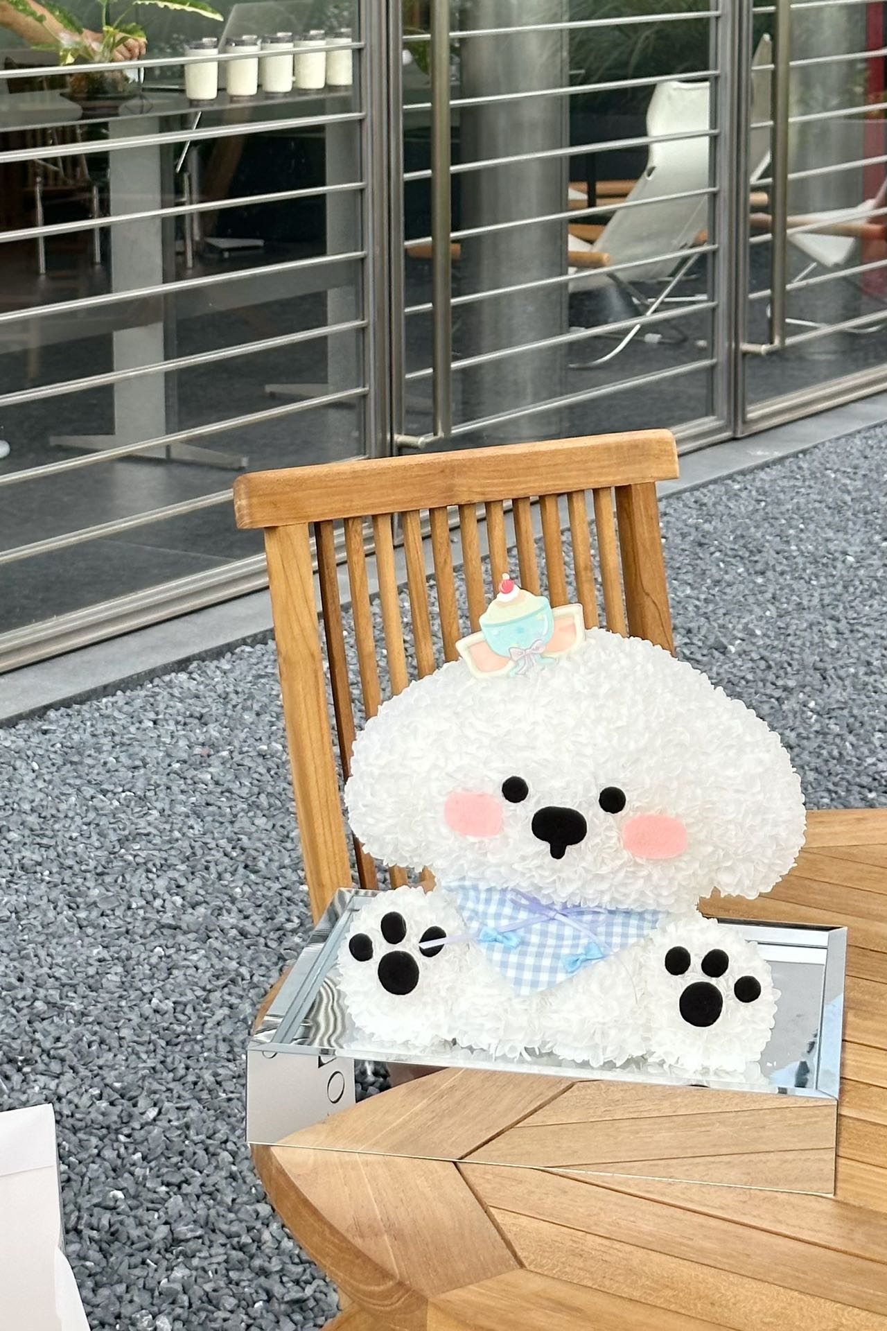 Preserved flower cute puppy preserved flower doll high-end light luxury gift for girlfriend or child