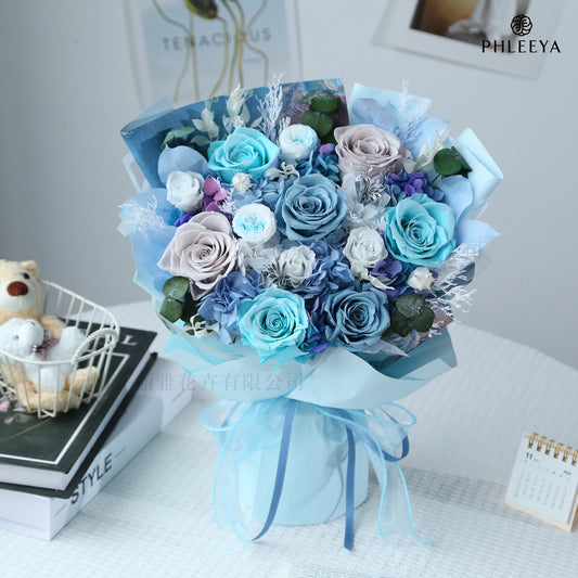 16 preserved flower bouquets, real flower bouquets, rose gift box, Mother's Day gift, graduation season gift box, Teacher's Day gift.