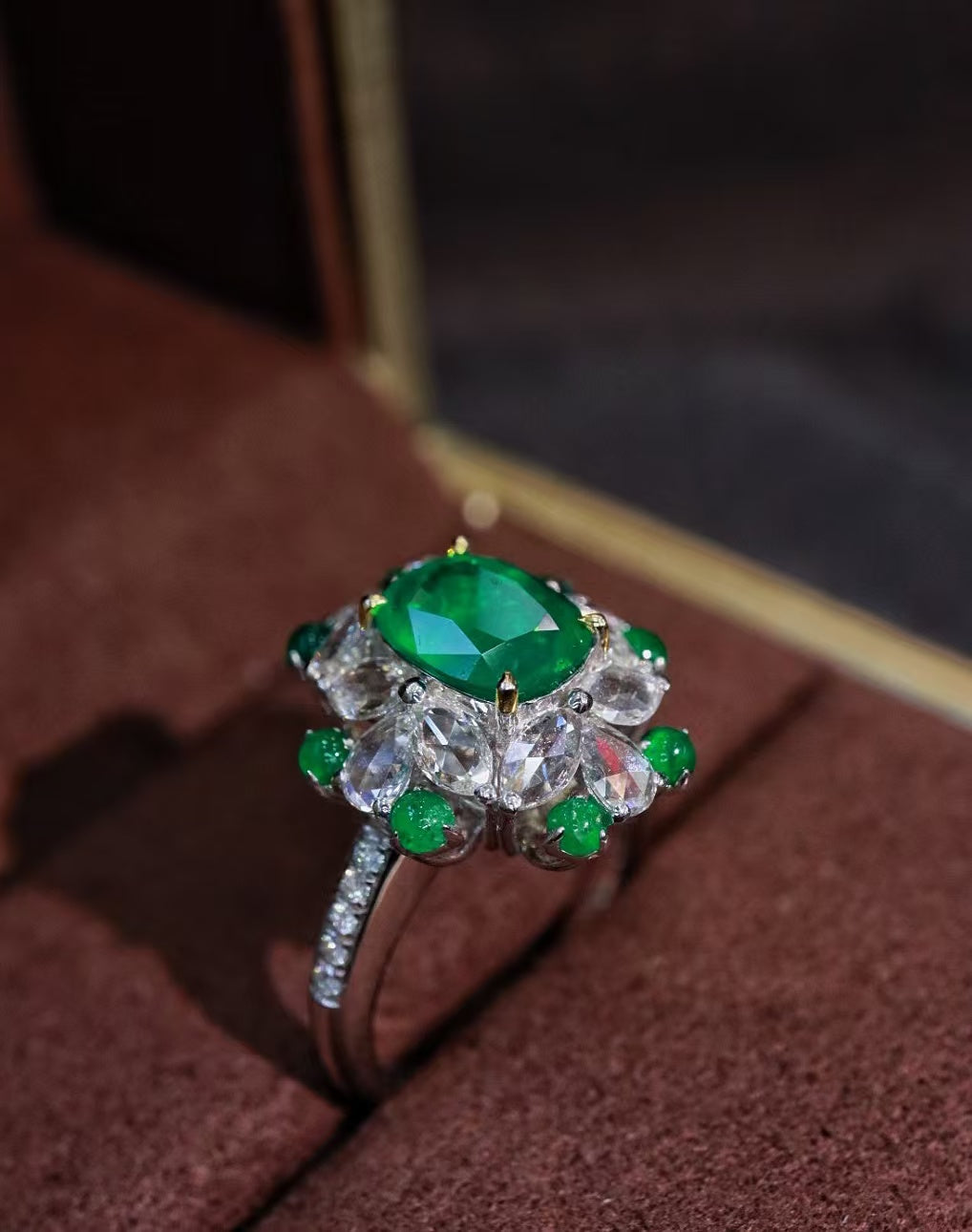 18K gold natural emerald ring💍