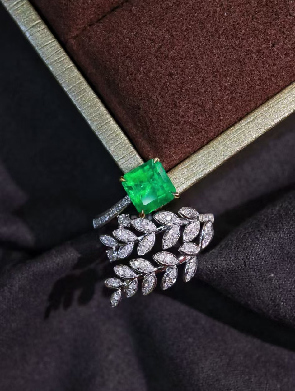 18K gold Colombian emerald ring💍