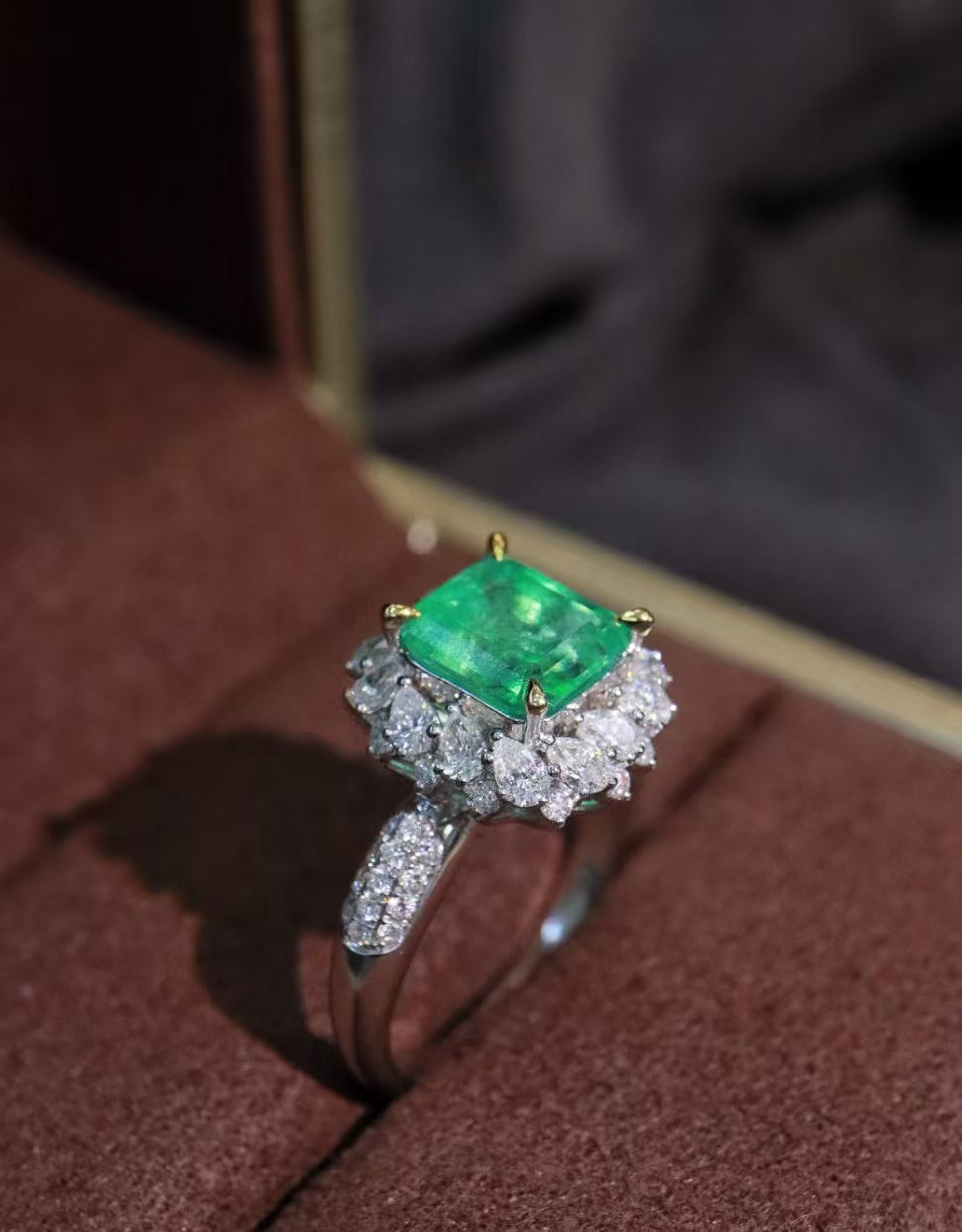 18K gold natural emerald ring💍