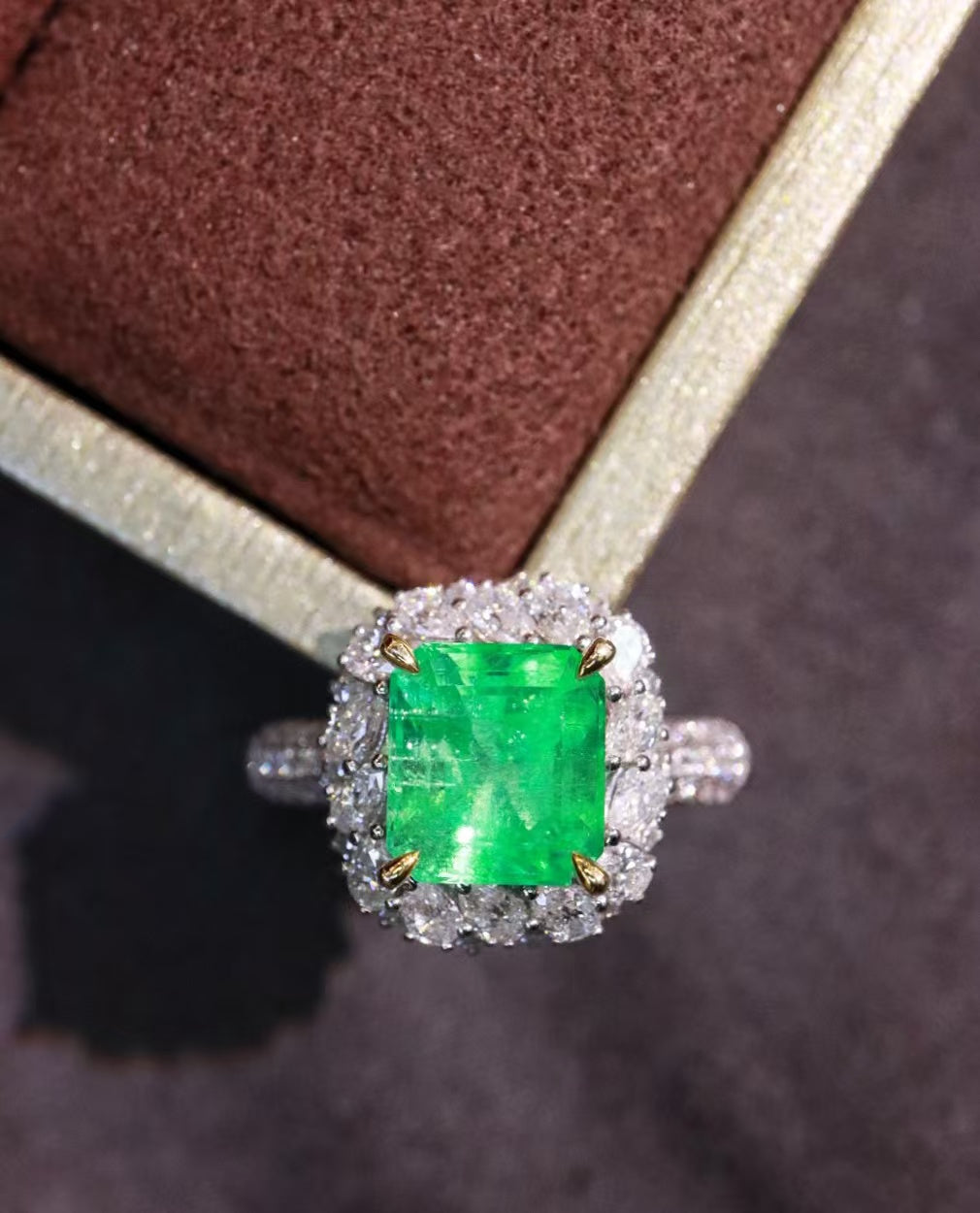 18K gold natural emerald ring💍