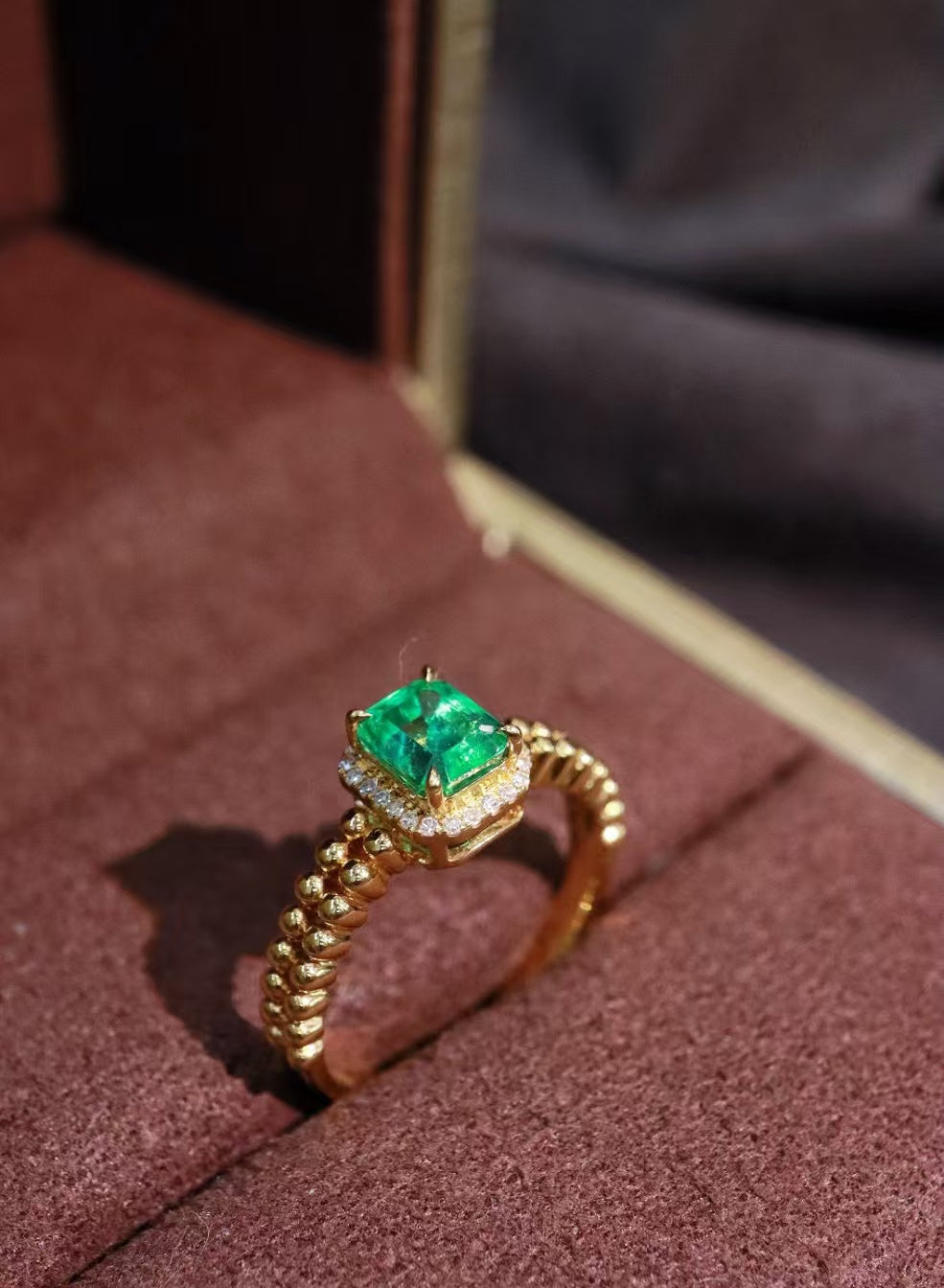 18K gold Colombian emerald ring💍