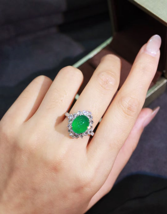 18K gold natural emerald ring💍