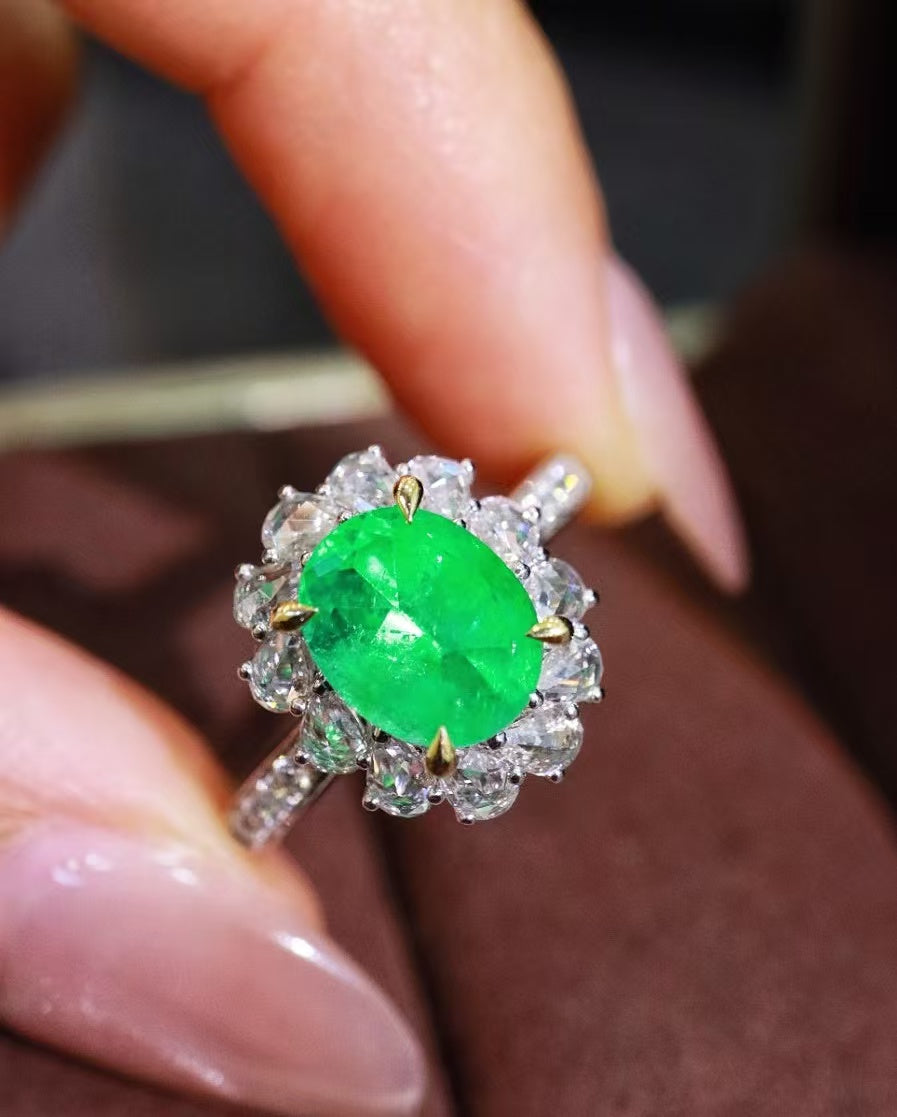 18K natural emerald ring💍