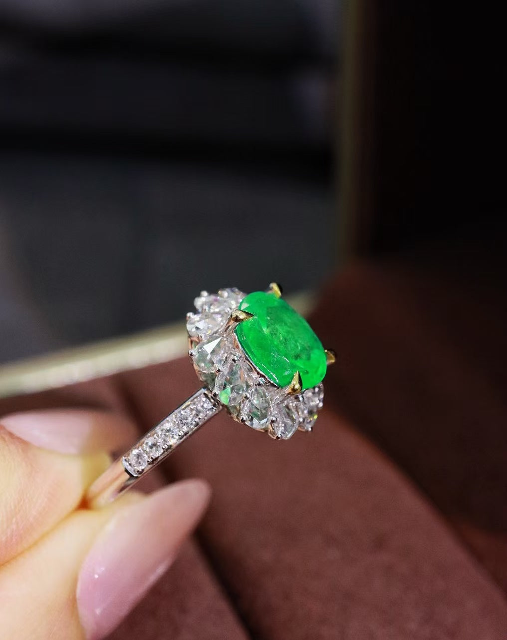 18K natural emerald ring💍