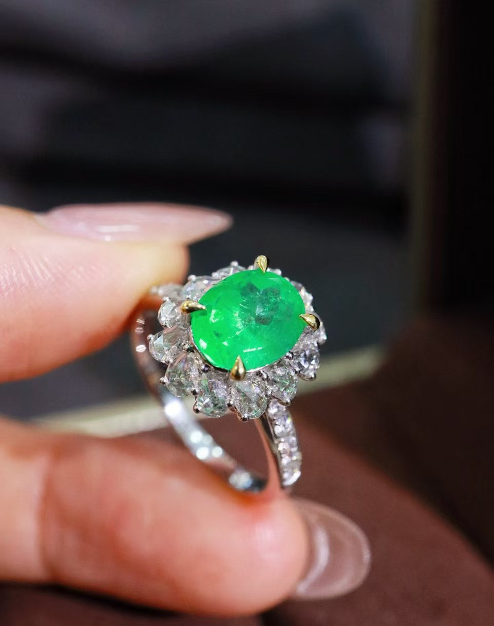 18K natural emerald ring💍