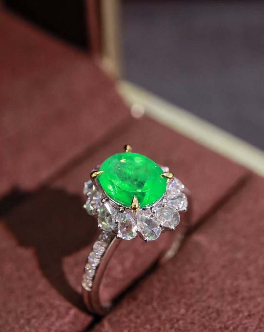 18K natural emerald ring💍