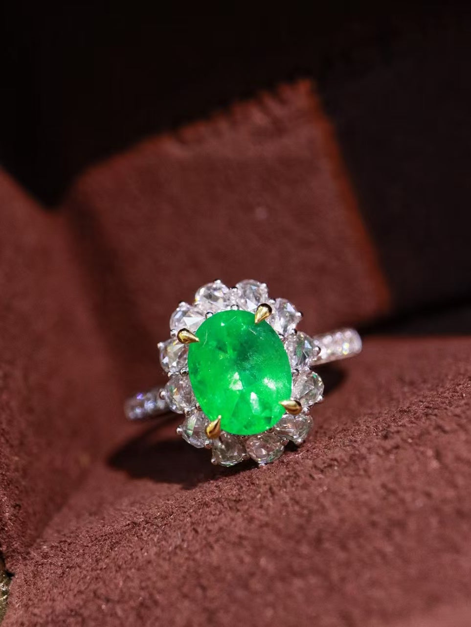 18K natural emerald ring💍