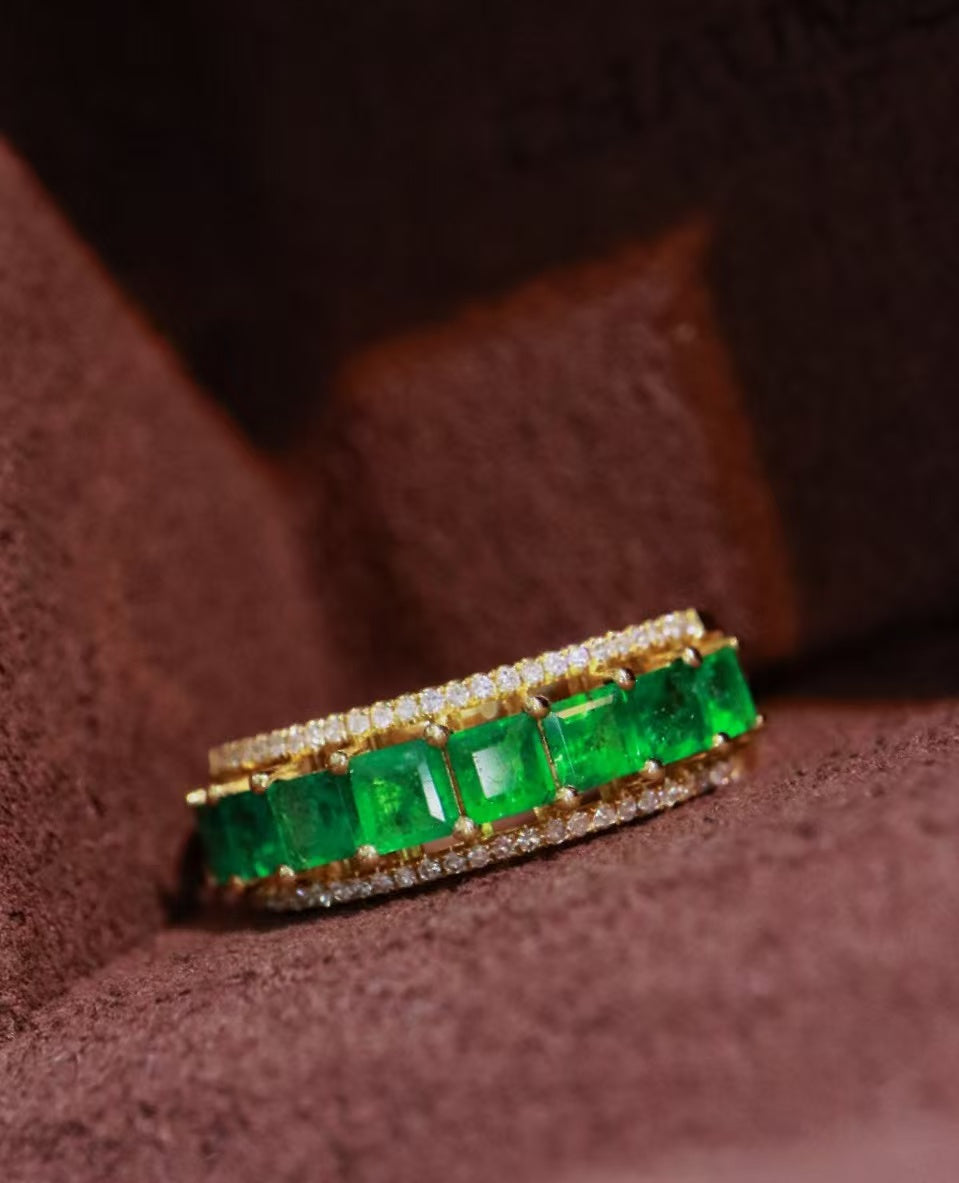 18K gold natural emerald ring💍