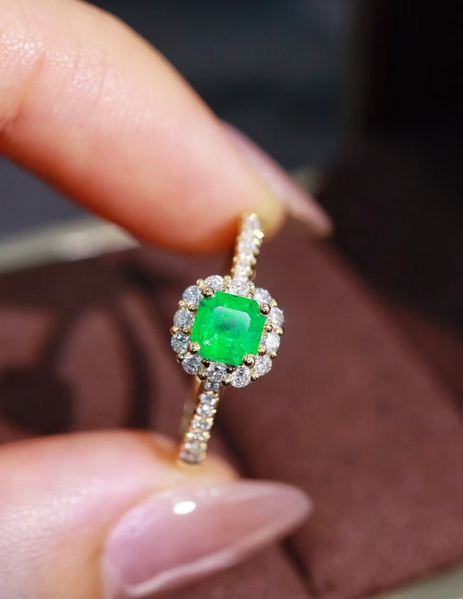 18K natural emerald ring💍