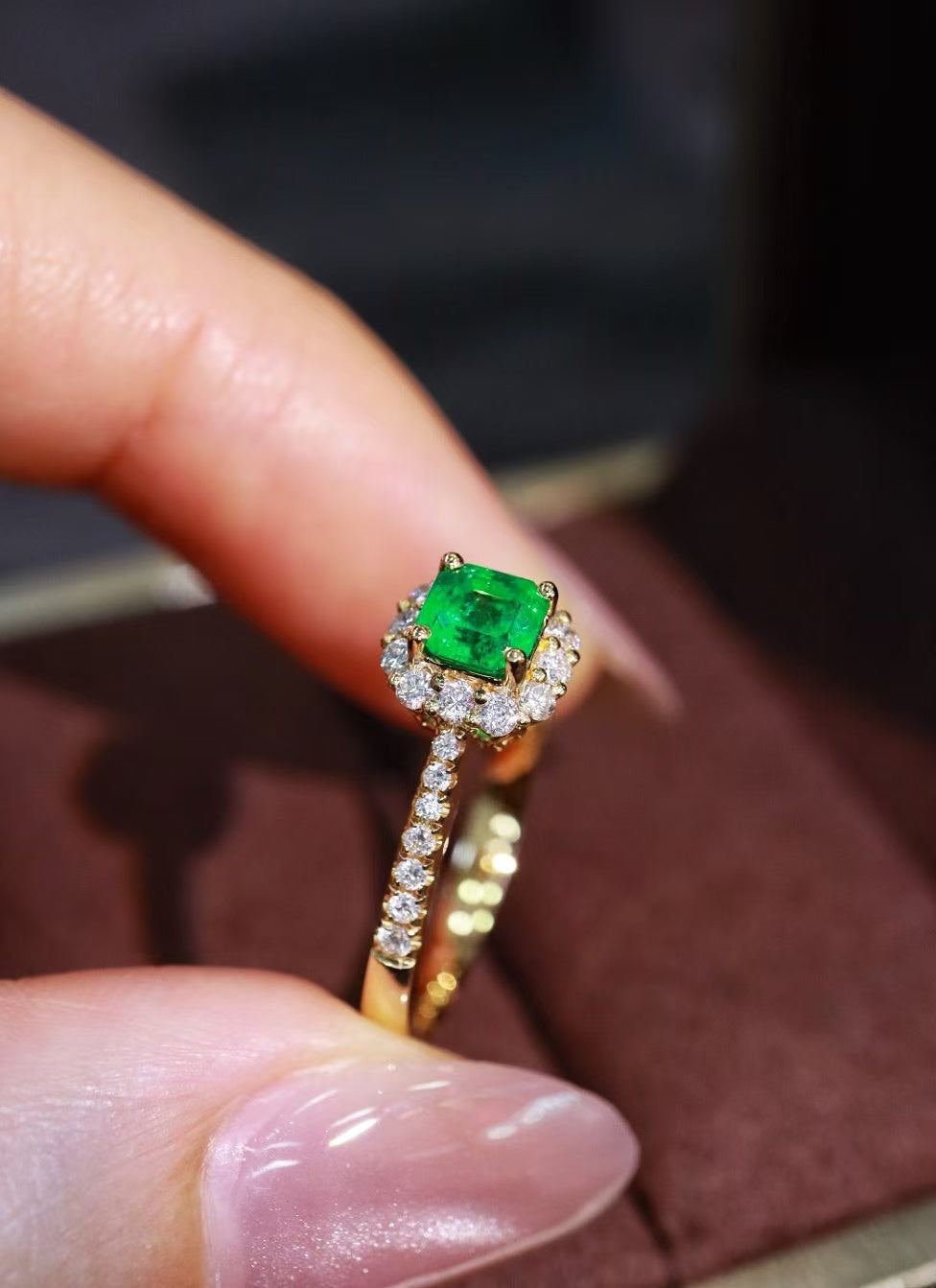 18K natural emerald ring💍