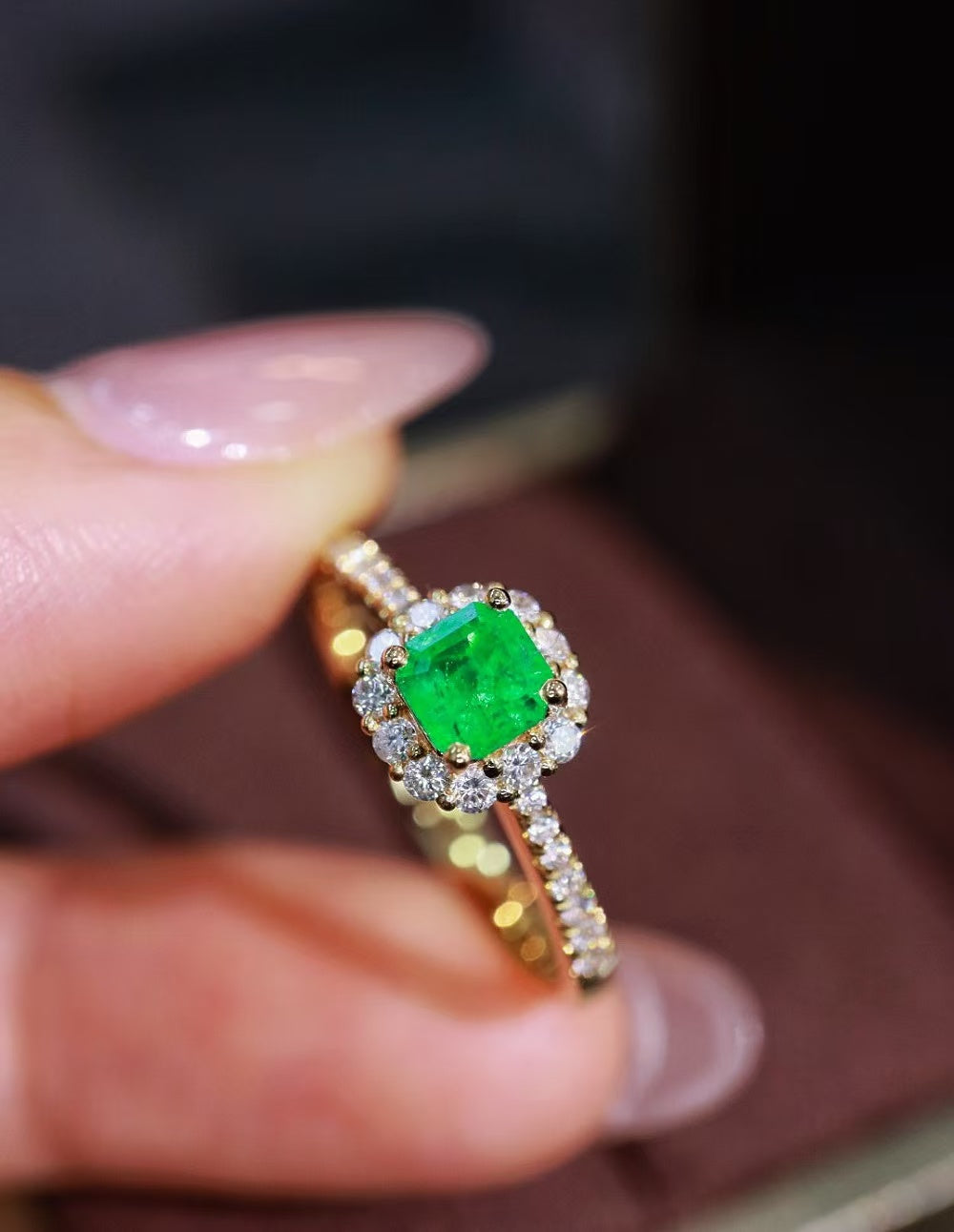 18K natural emerald ring💍