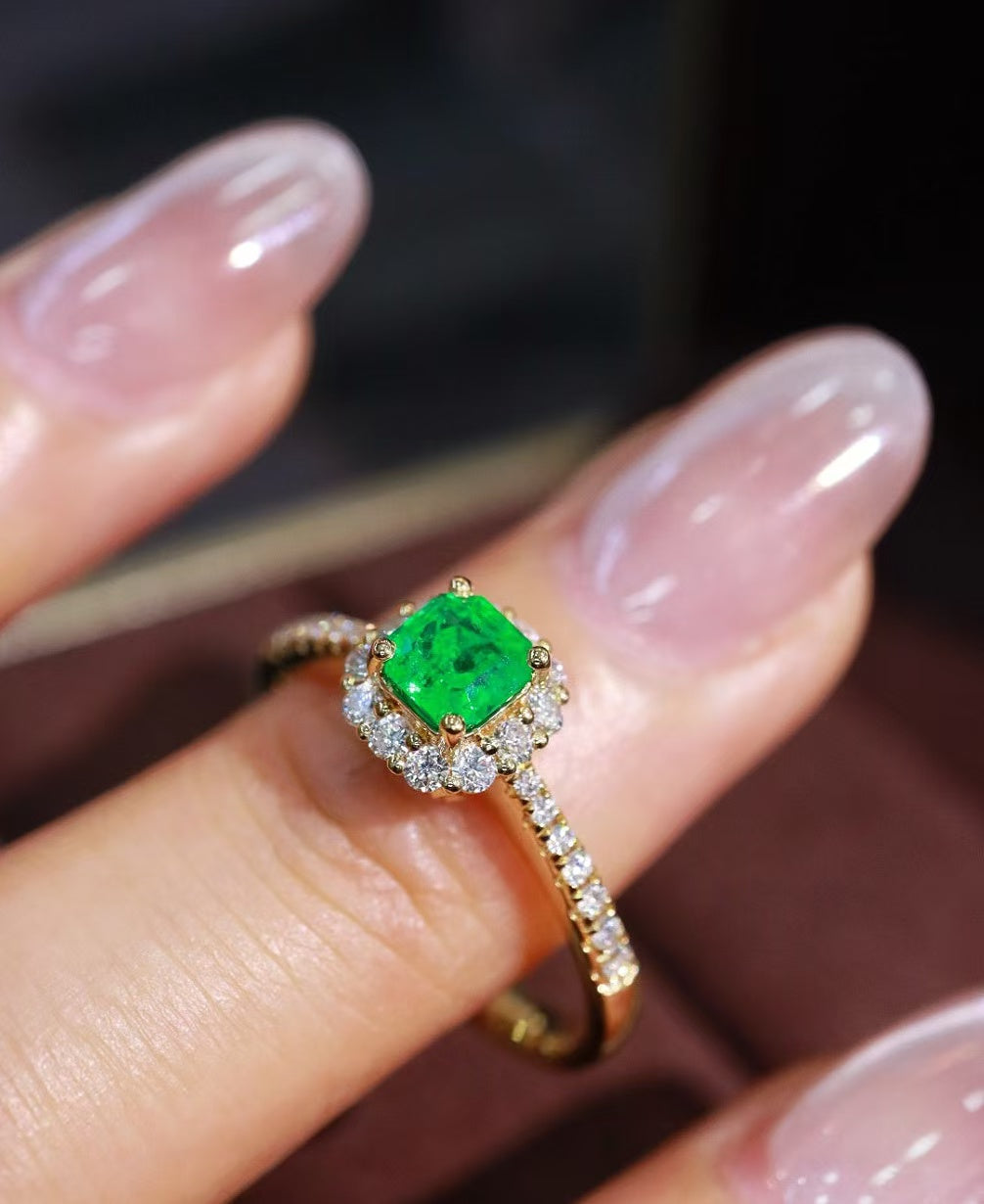 18K natural emerald ring💍