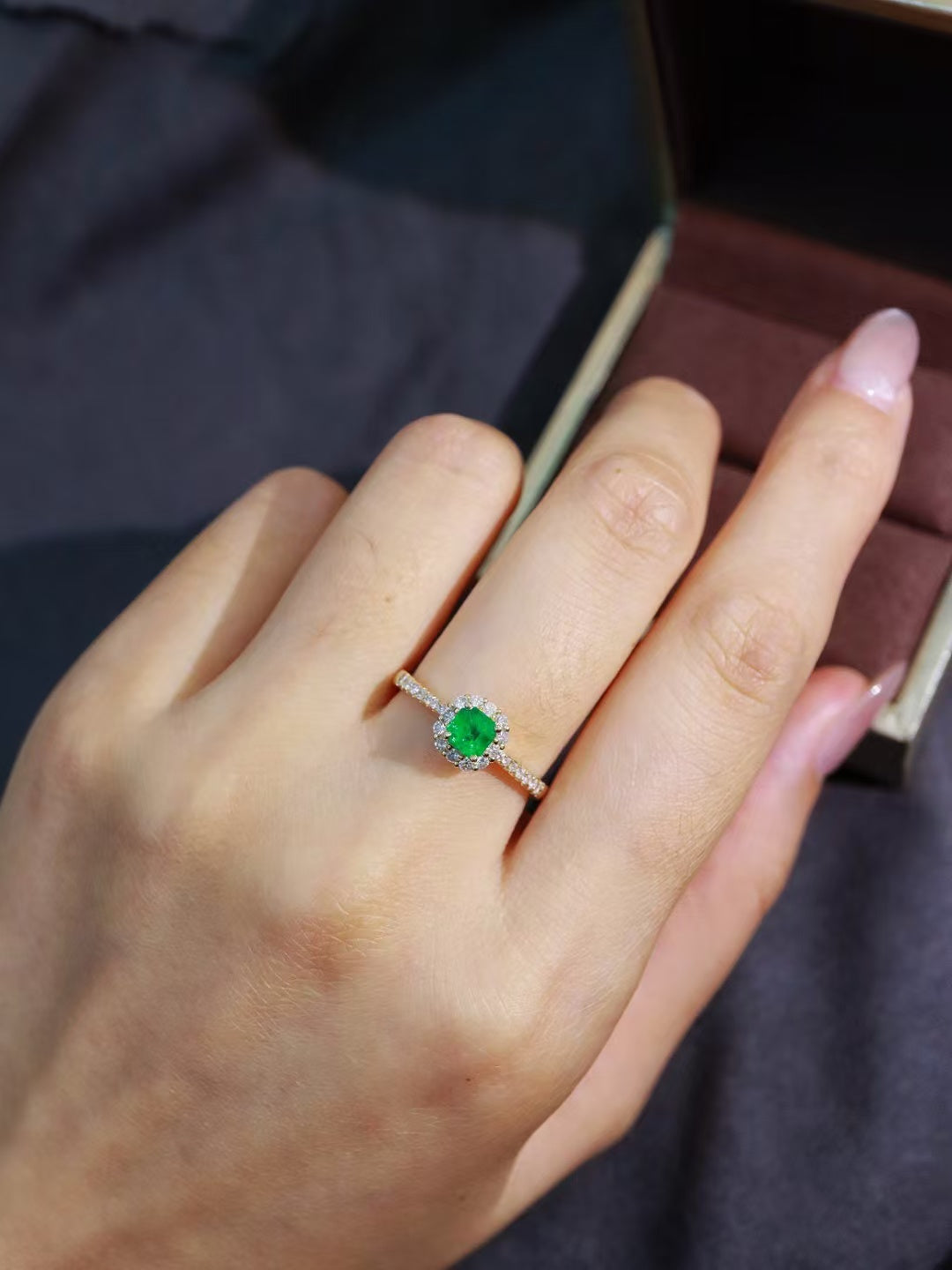 18K natural emerald ring💍