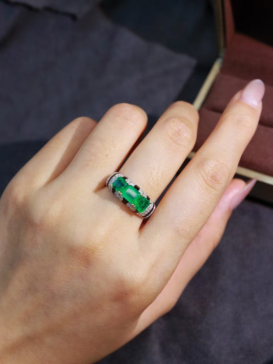 18K natural emerald ring💍