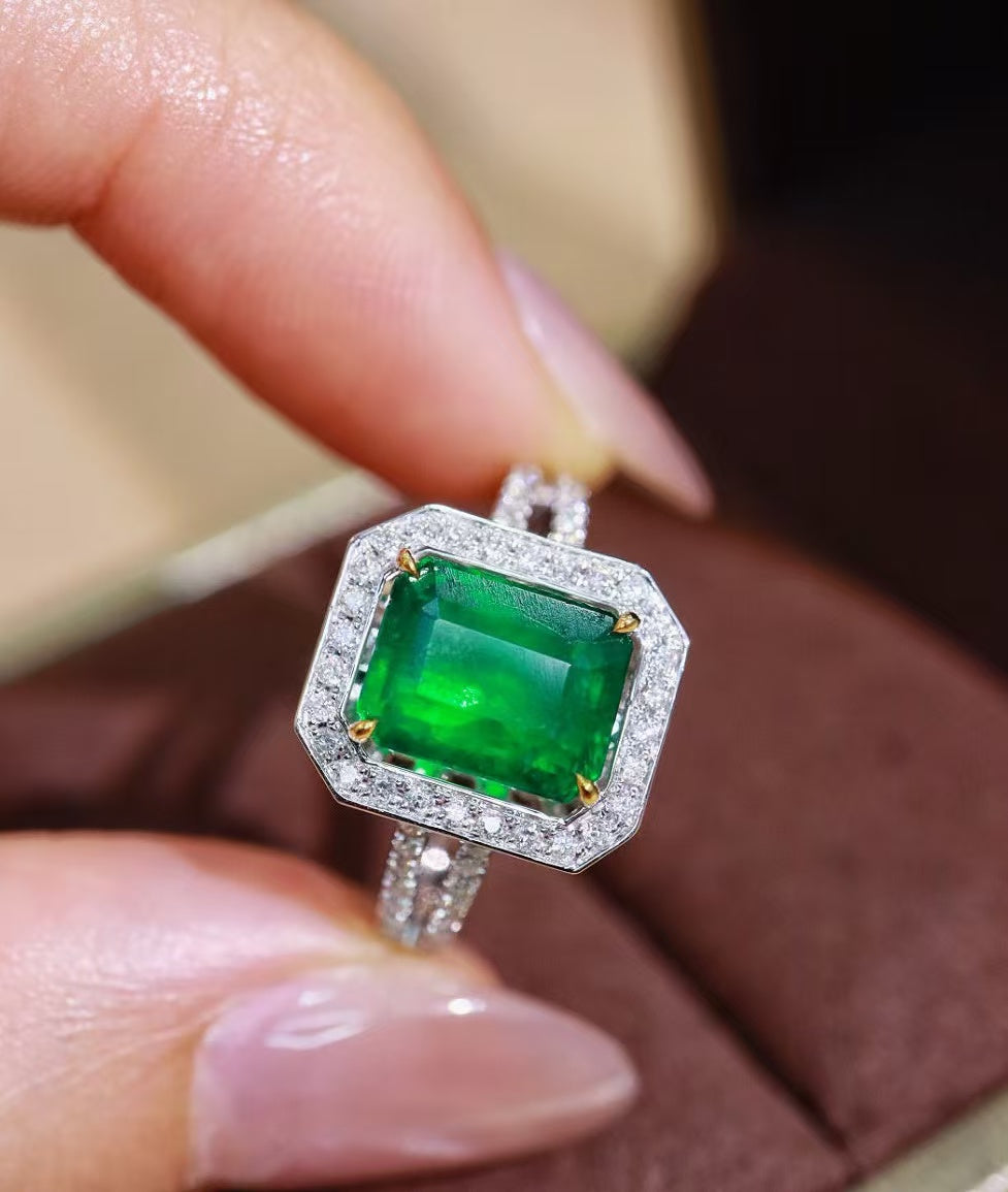 18K natural emerald ring💍