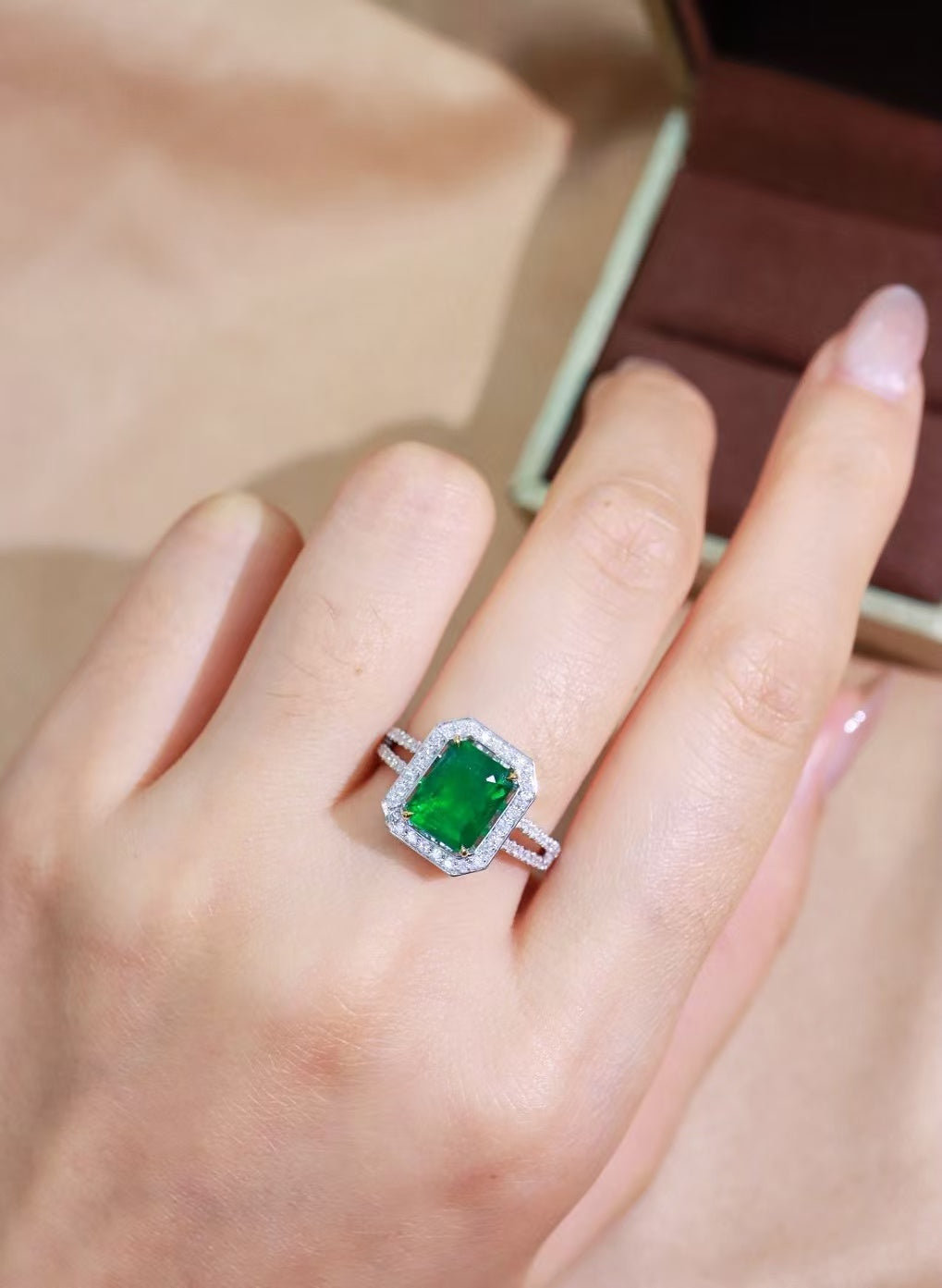 18K natural emerald ring💍