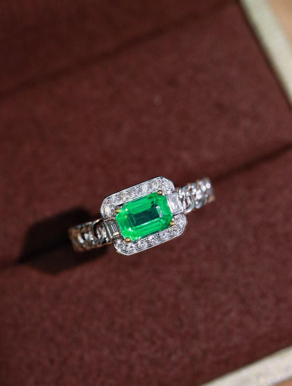 18K gold natural emerald ring💍