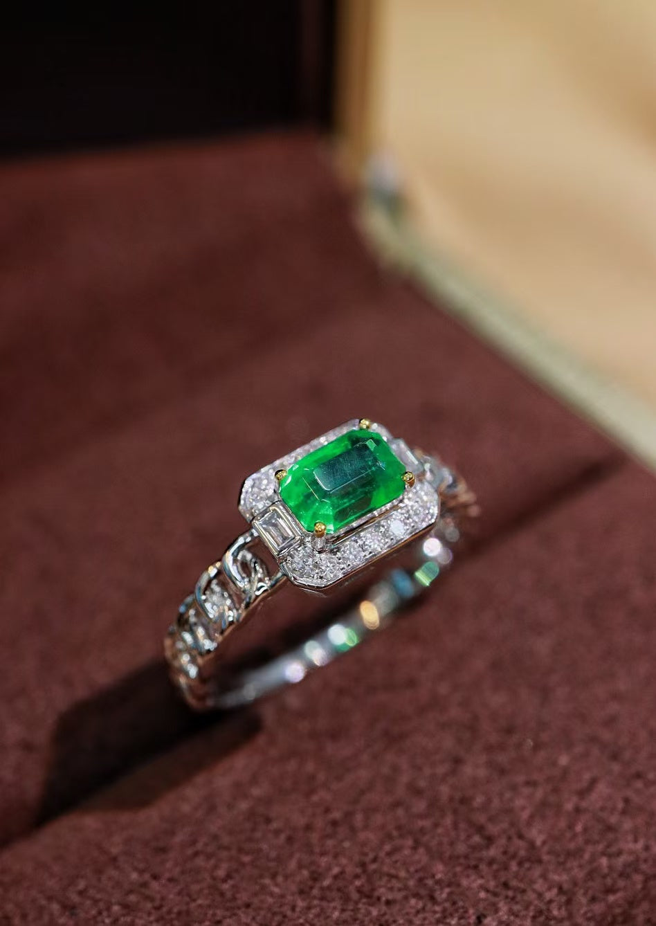 18K gold natural emerald ring💍