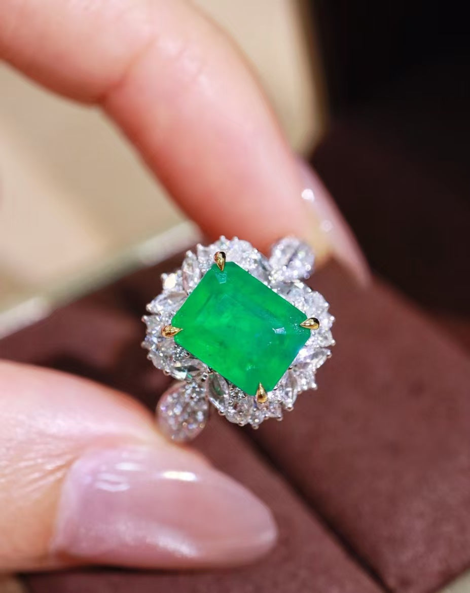 18K natural emerald ring💍