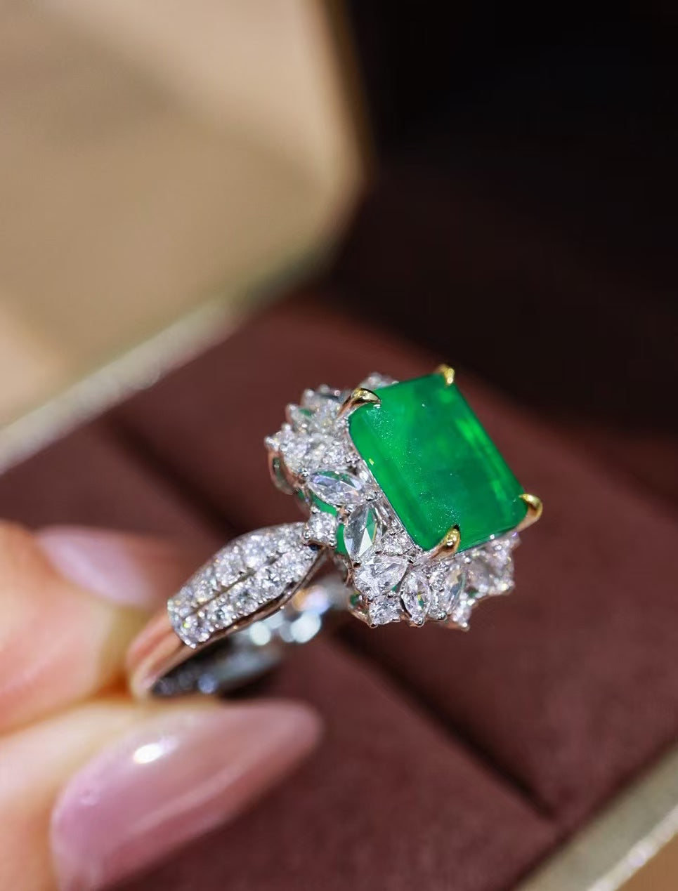 18K natural emerald ring💍