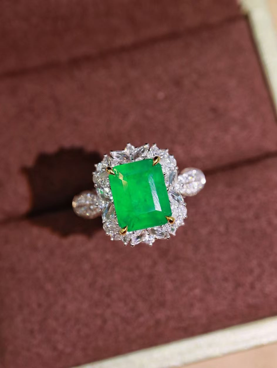 18K natural emerald ring💍