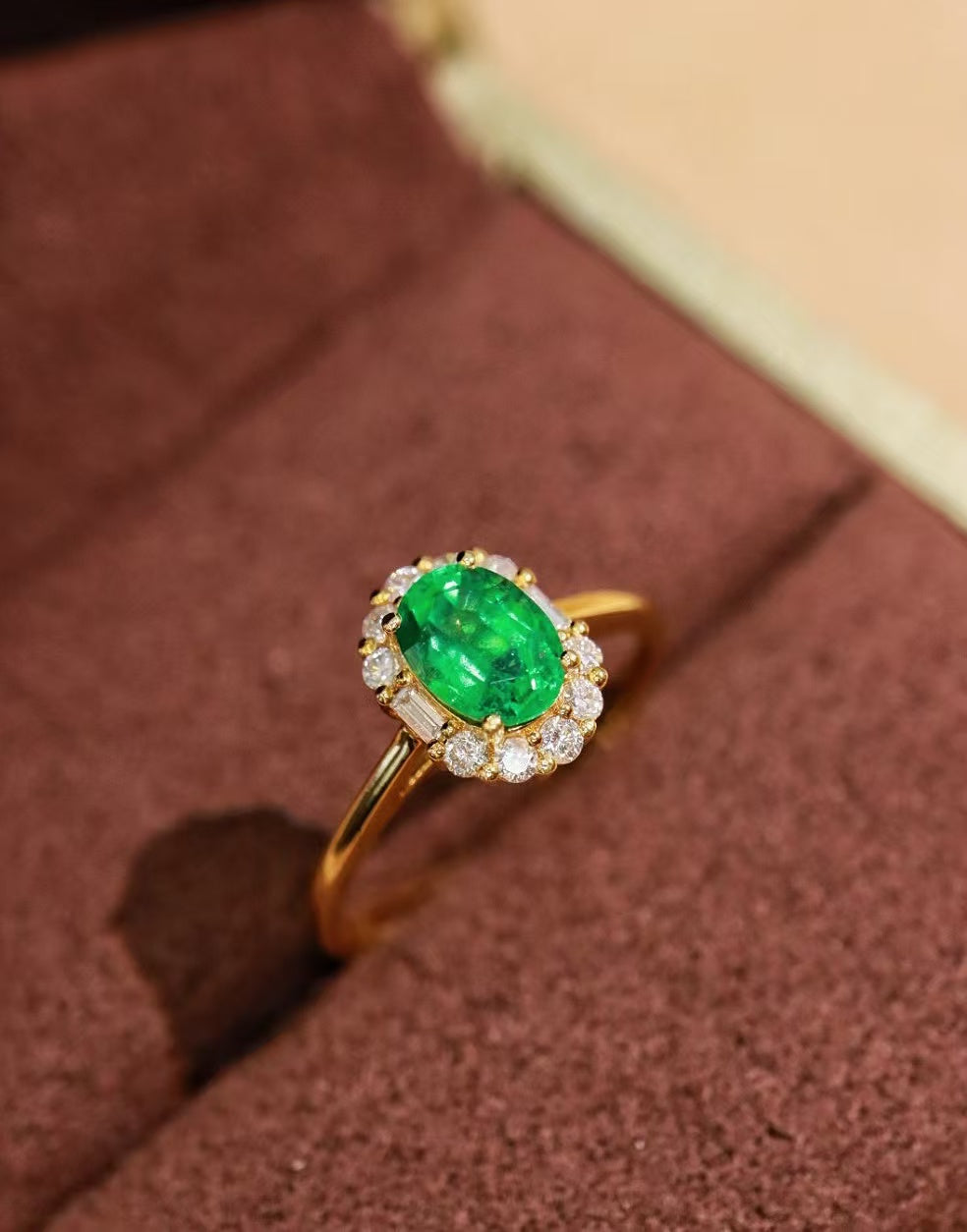 18K gold natural emerald ring💍