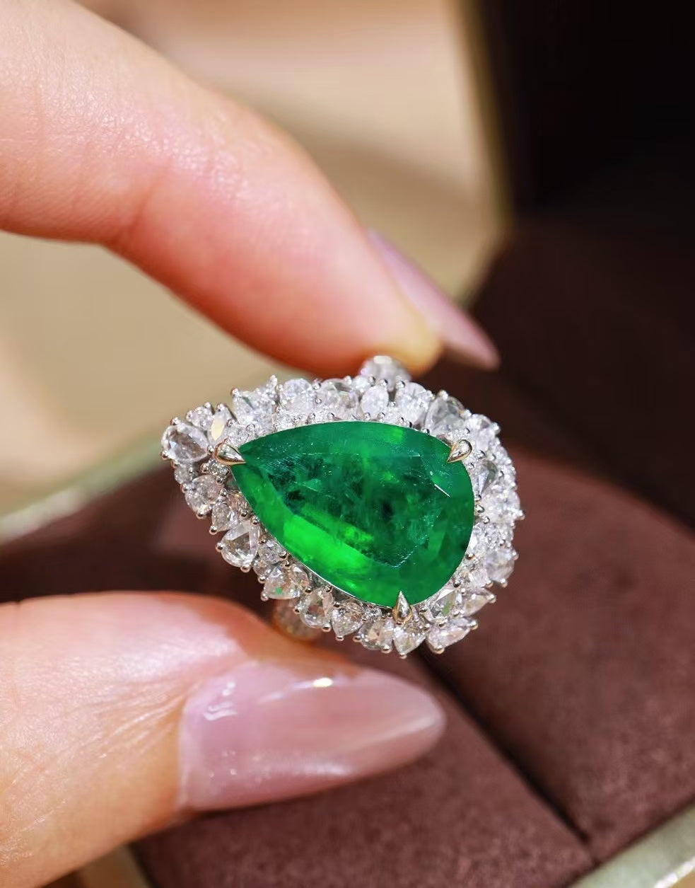 18K natural emerald ring💍