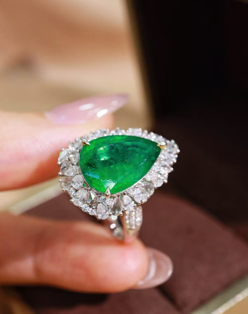 18K natural emerald ring💍