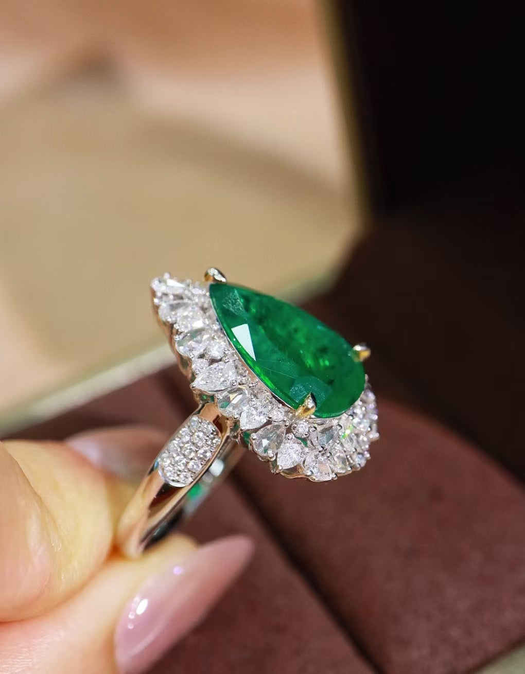 18K natural emerald ring💍