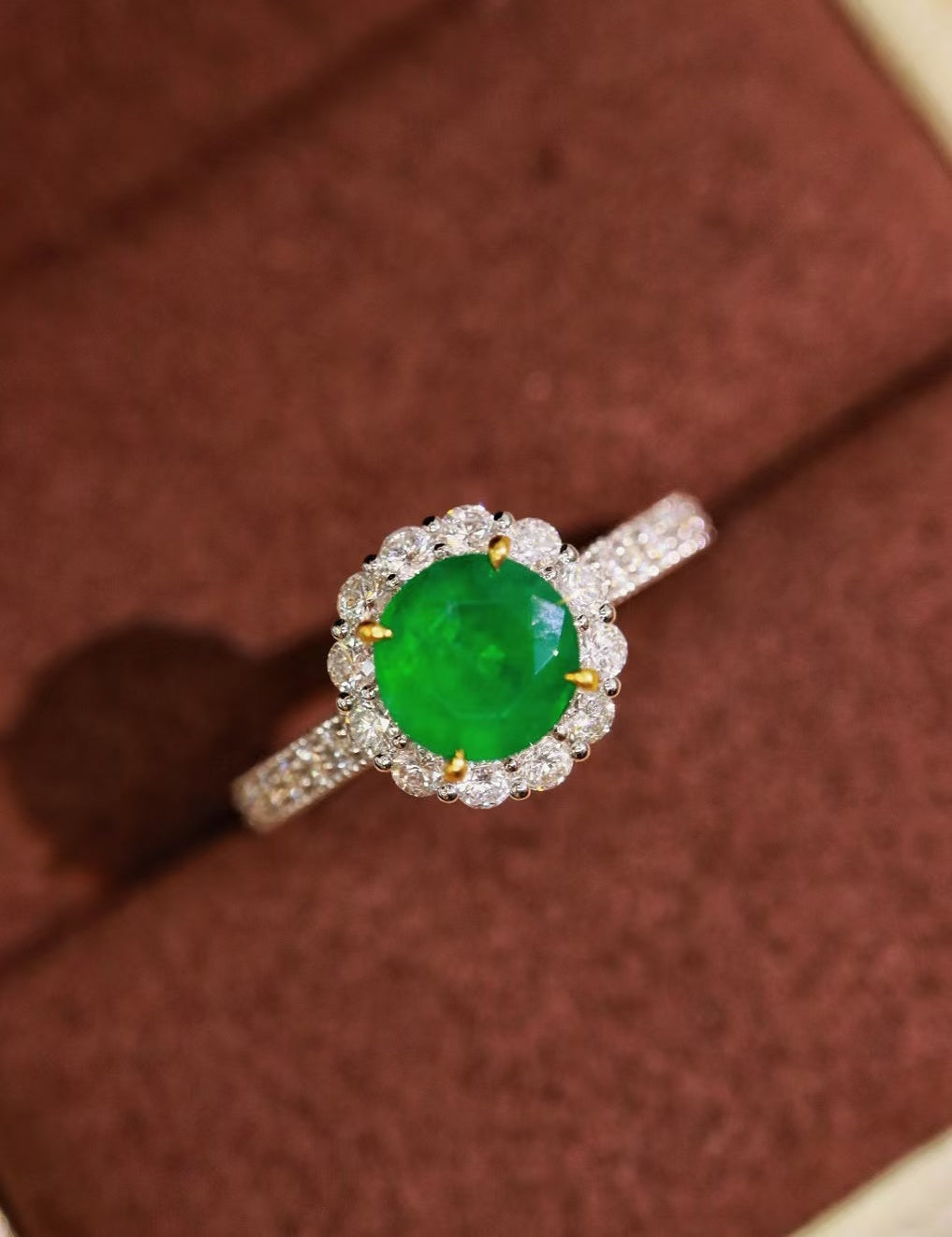 18K gold natural emerald ring💍