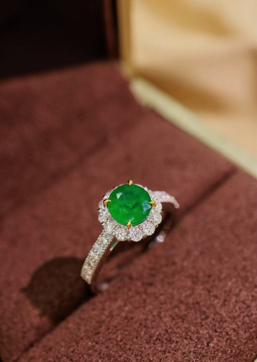 18K gold natural emerald ring💍