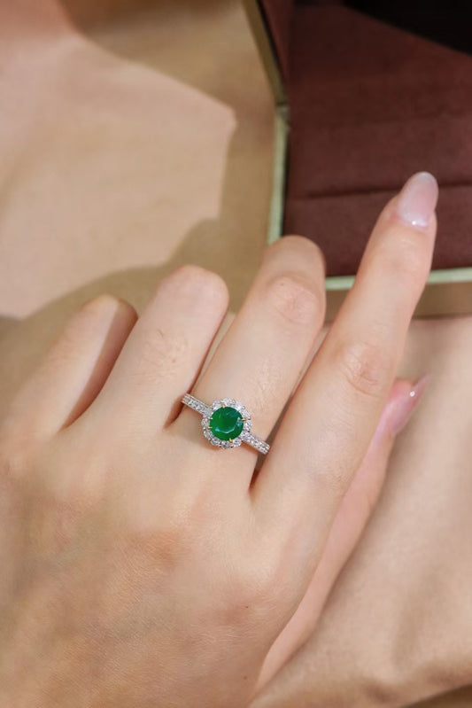 18K gold natural emerald ring💍