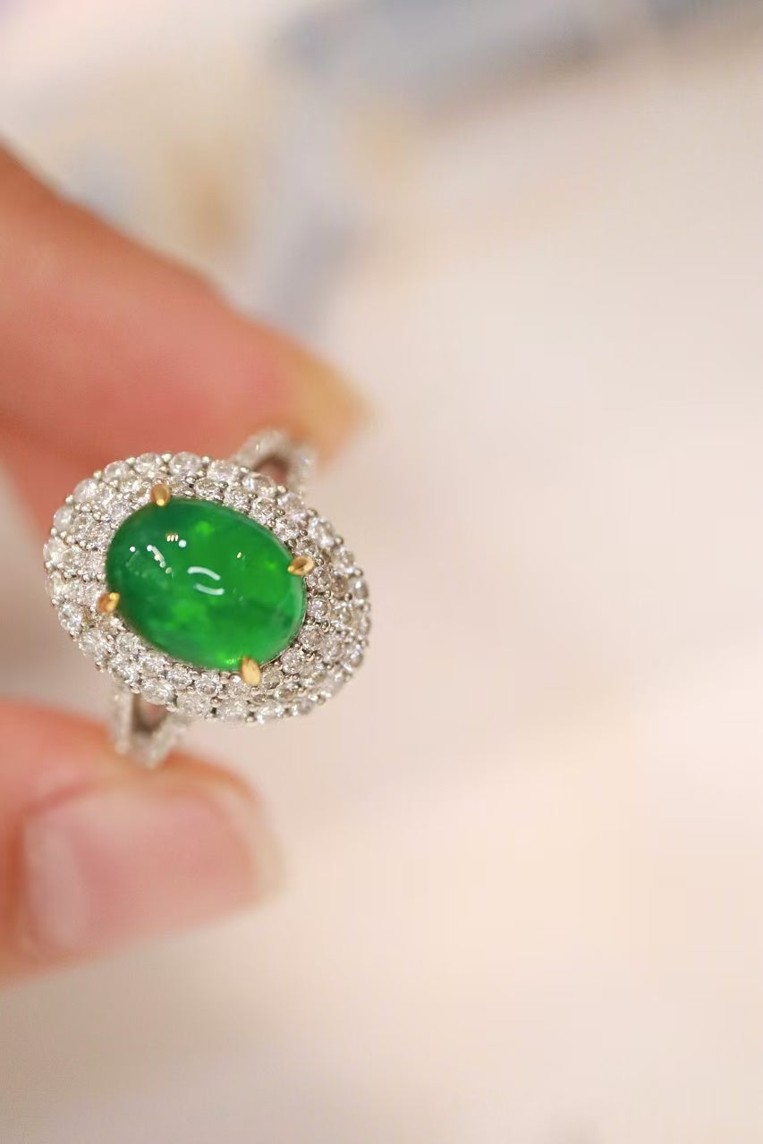 18k emerald ring VVG.