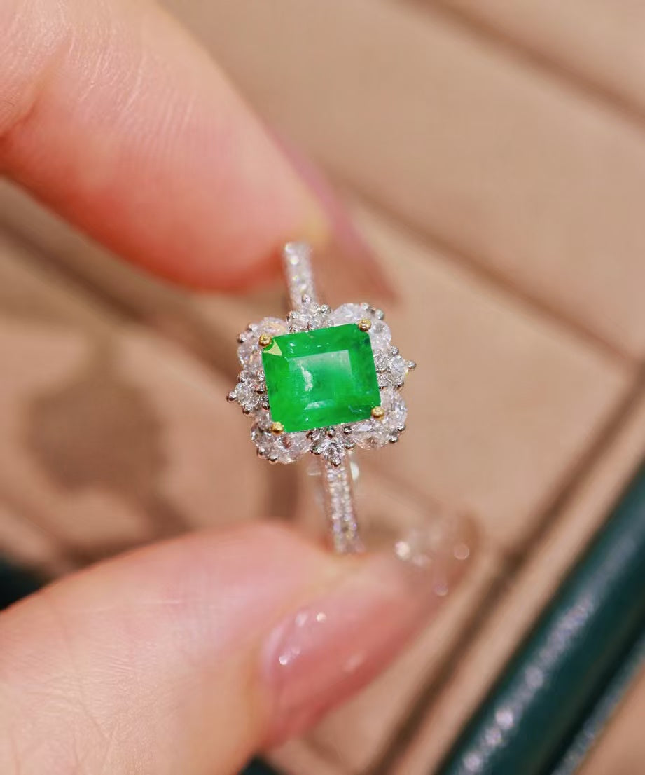 18K natural emerald ring💍