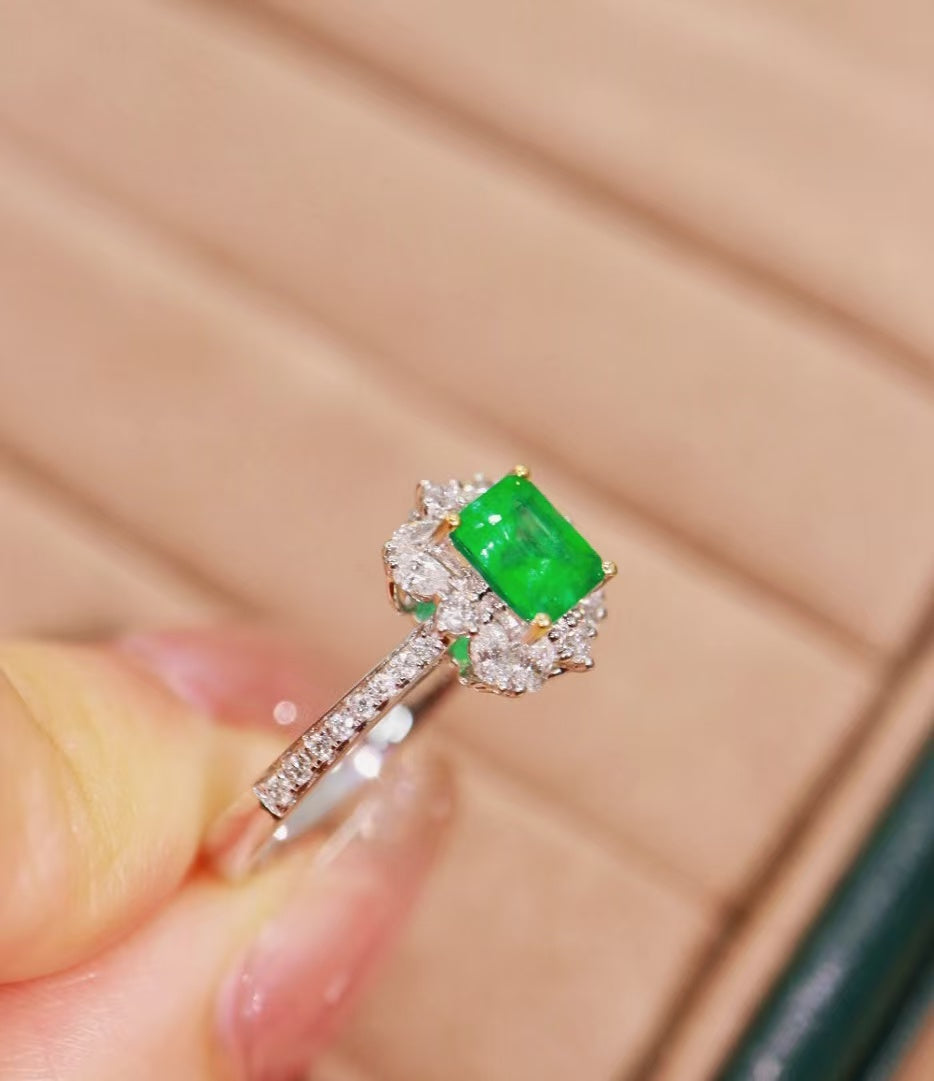 18K natural emerald ring💍