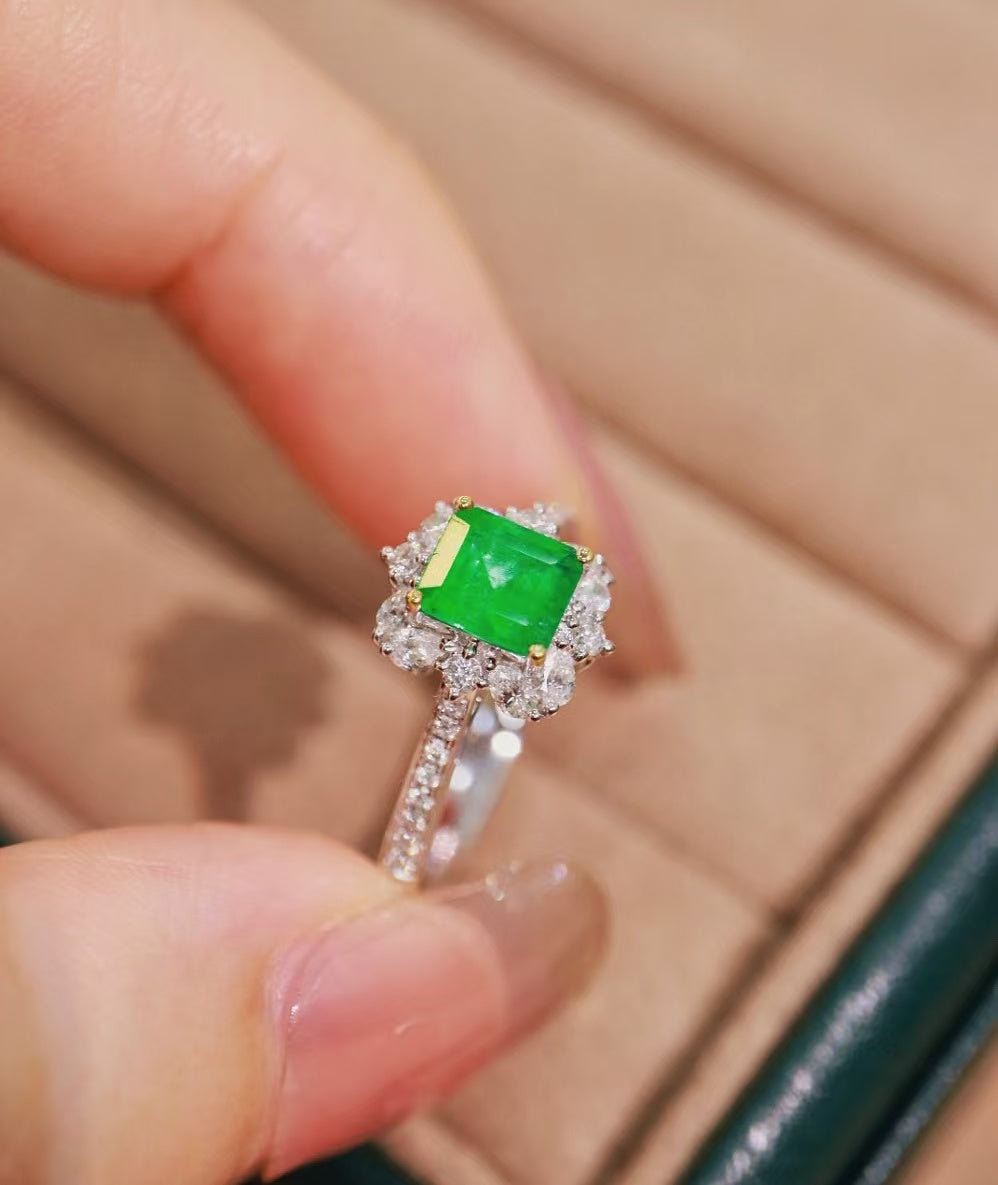 18K natural emerald ring💍