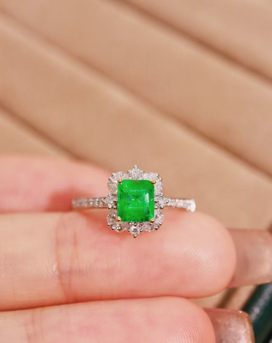 18K natural emerald ring💍