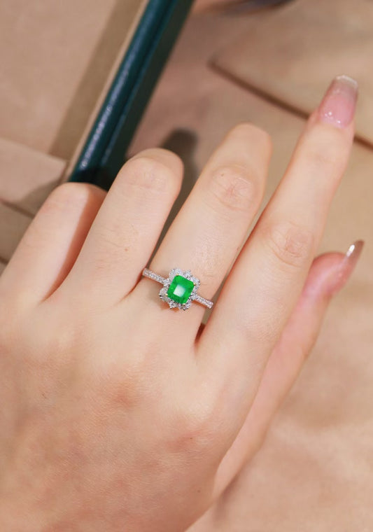 18K natural emerald ring💍