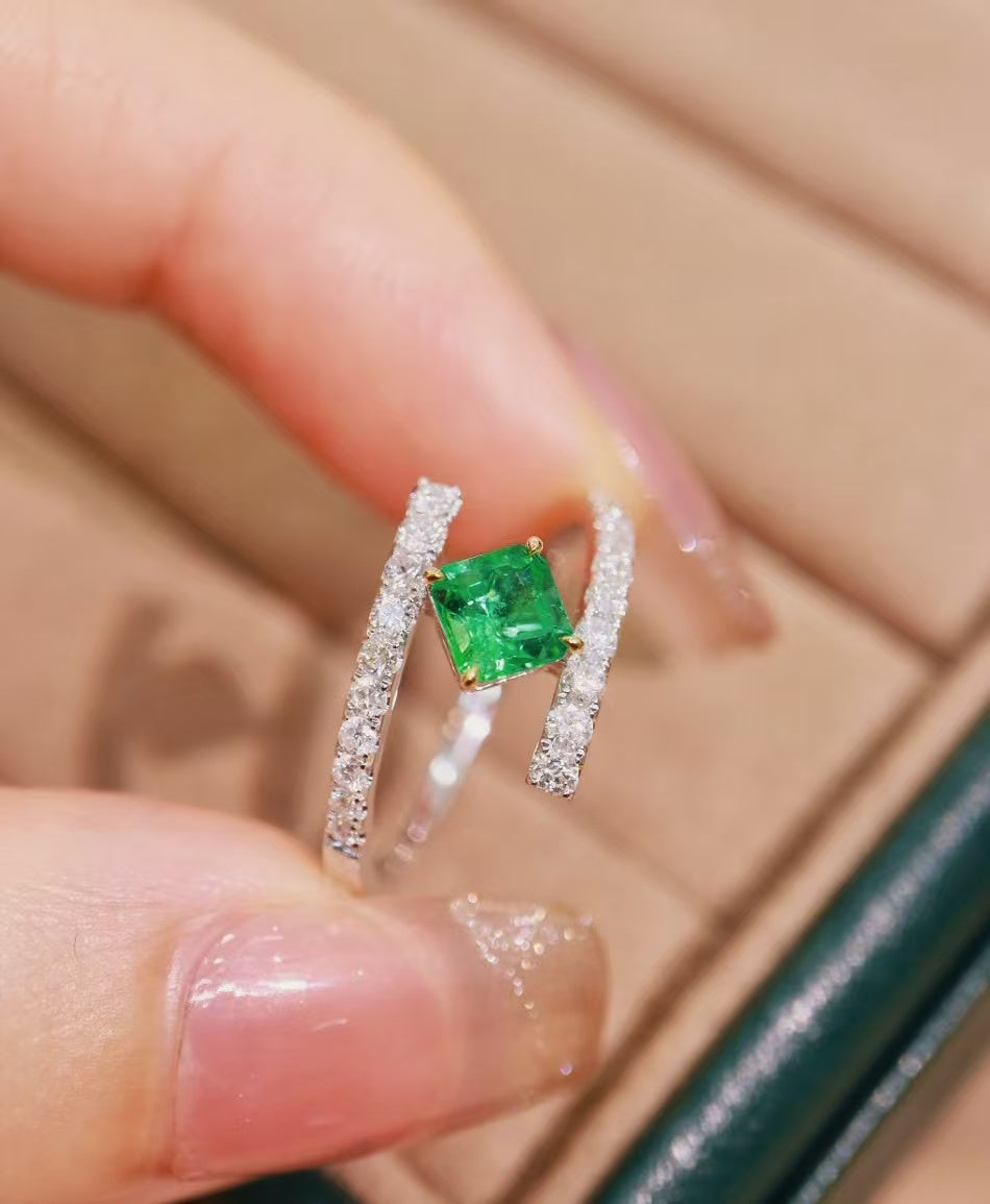 18K natural emerald pendant