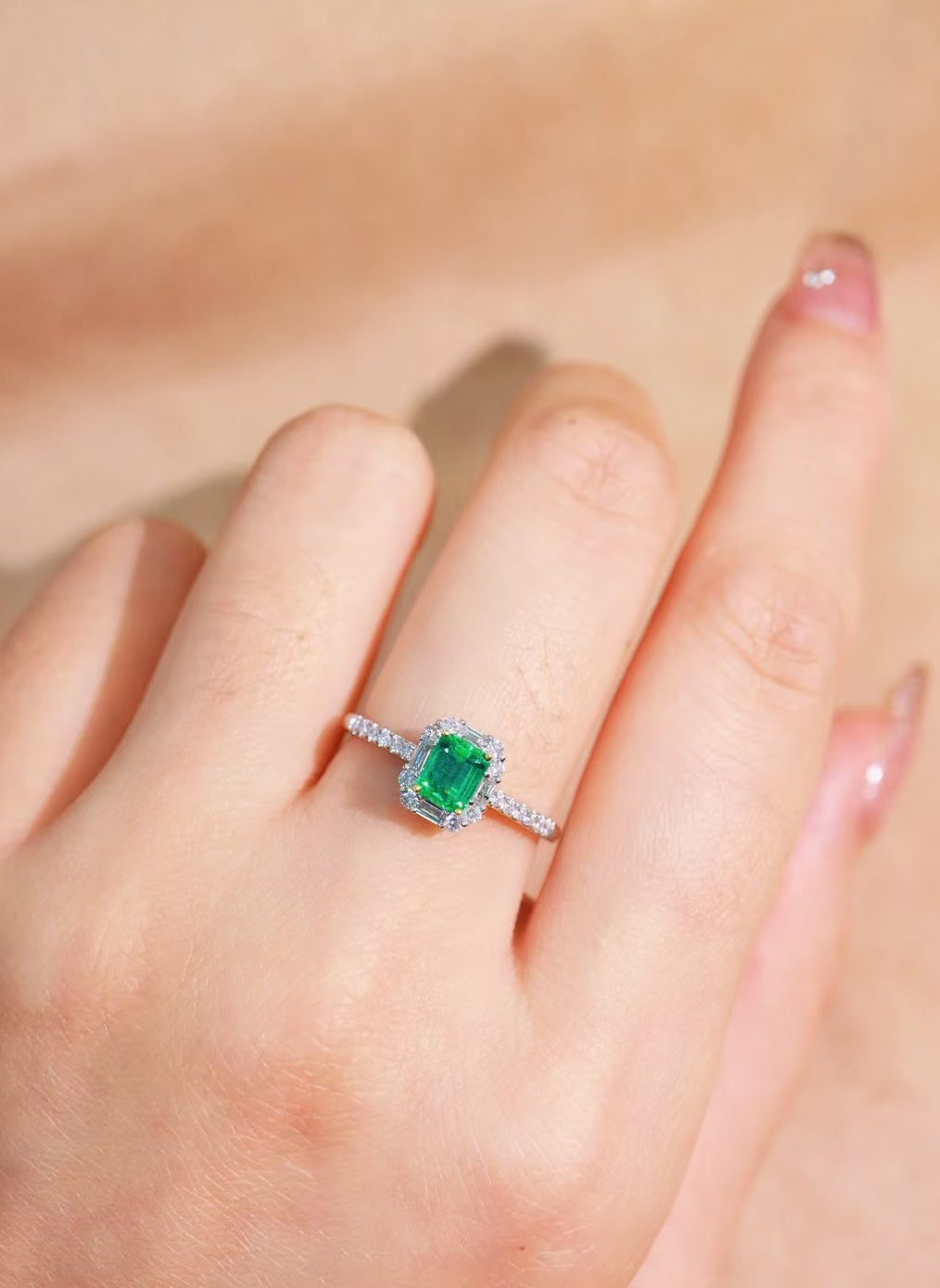 18K Gold Natural Emerald Ring💍