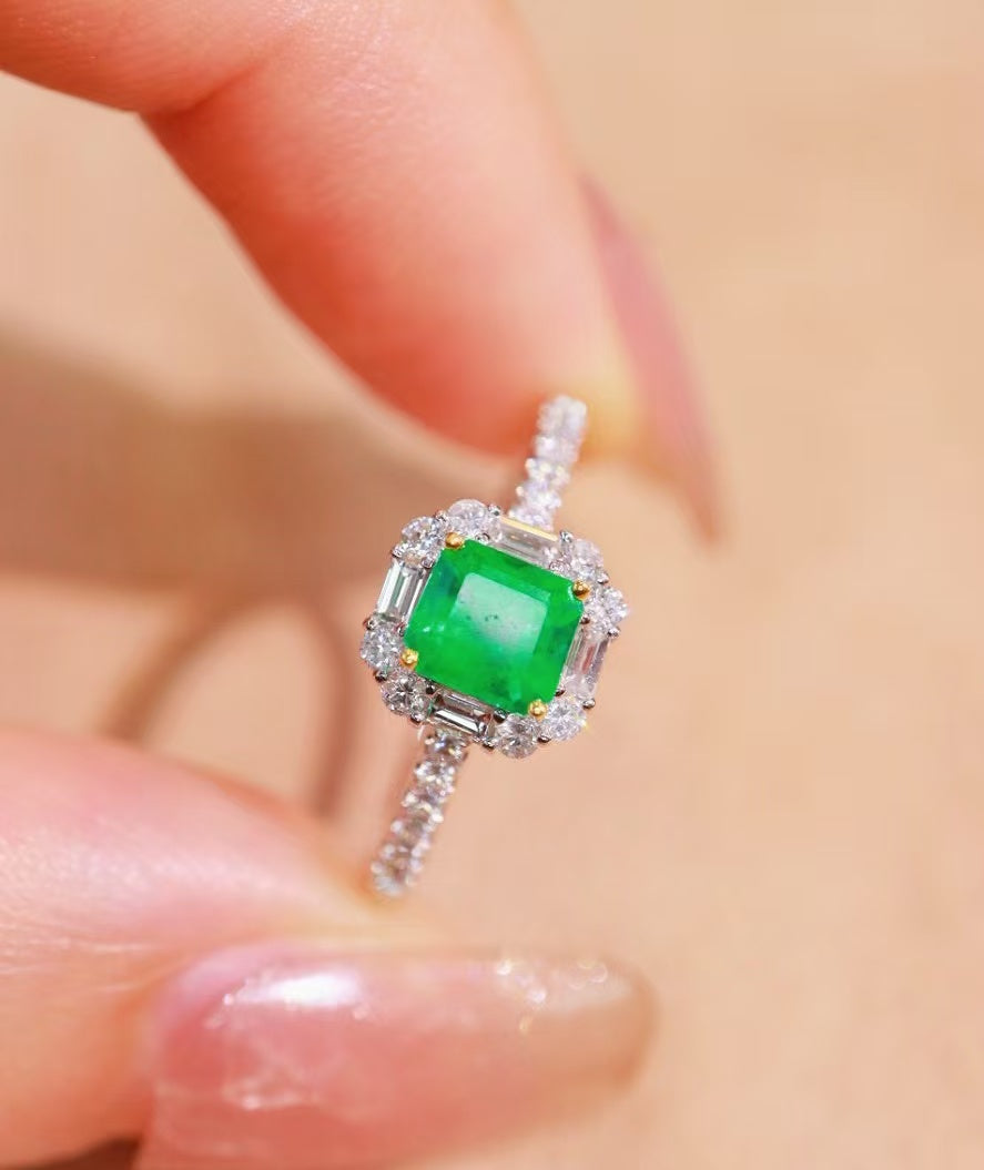 18K gold Colombian emerald ring💍