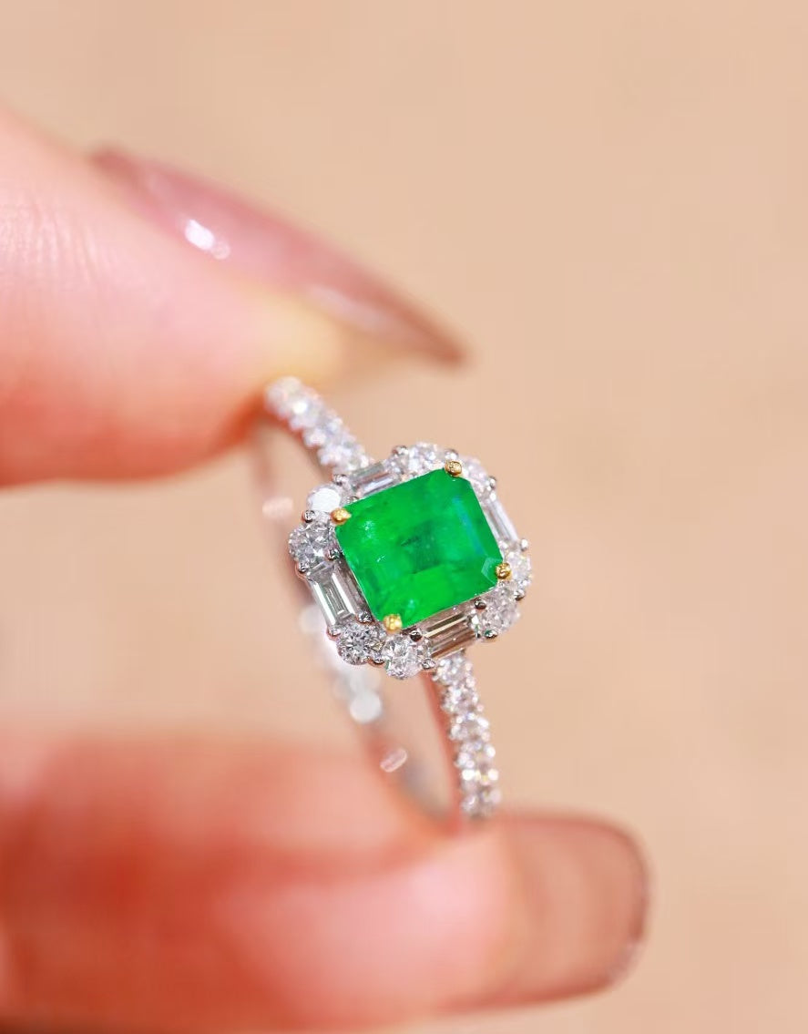 18K gold Colombian emerald ring💍