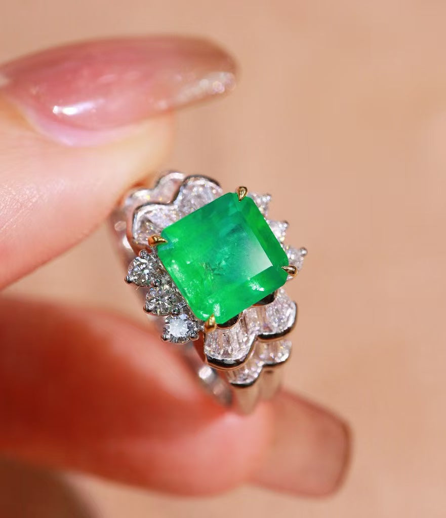 18K natural emerald ring💍